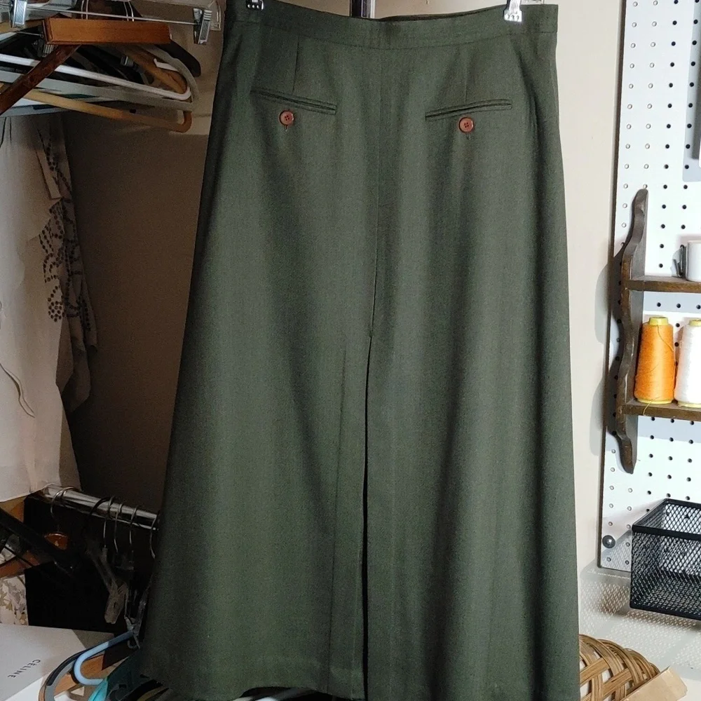Vintage Talbots Long Green Fine Wool Riding Skirt 6 - Picture 16 of 17